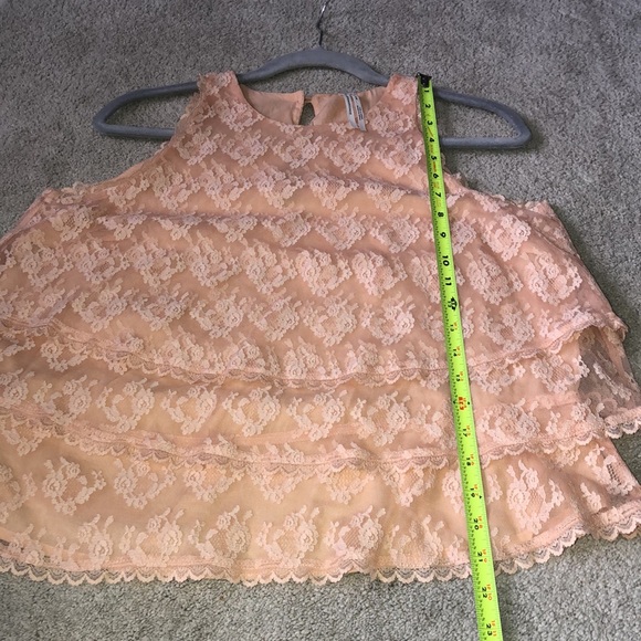 Elegant Lace Layered Peach Top - Picture 8 of 15